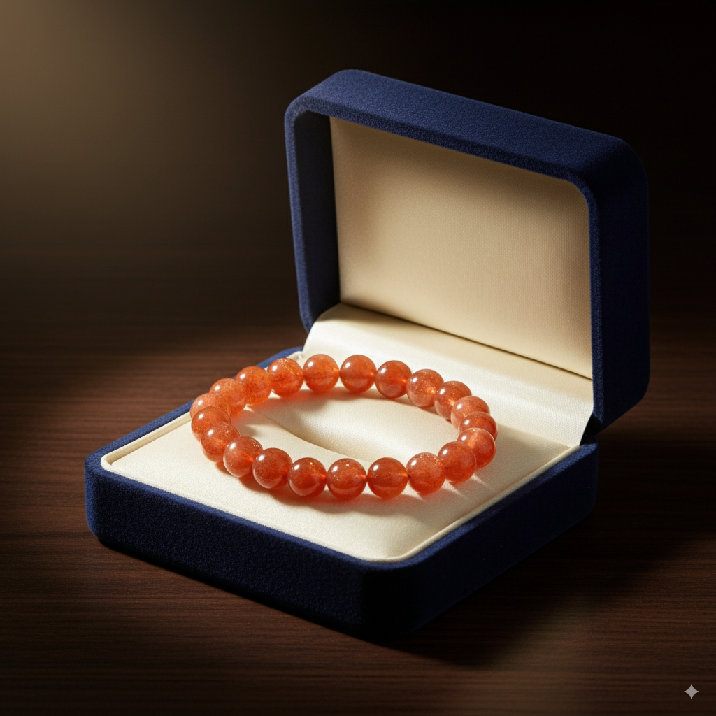 Sunstone Beaded Bracelet - 8 MM Size