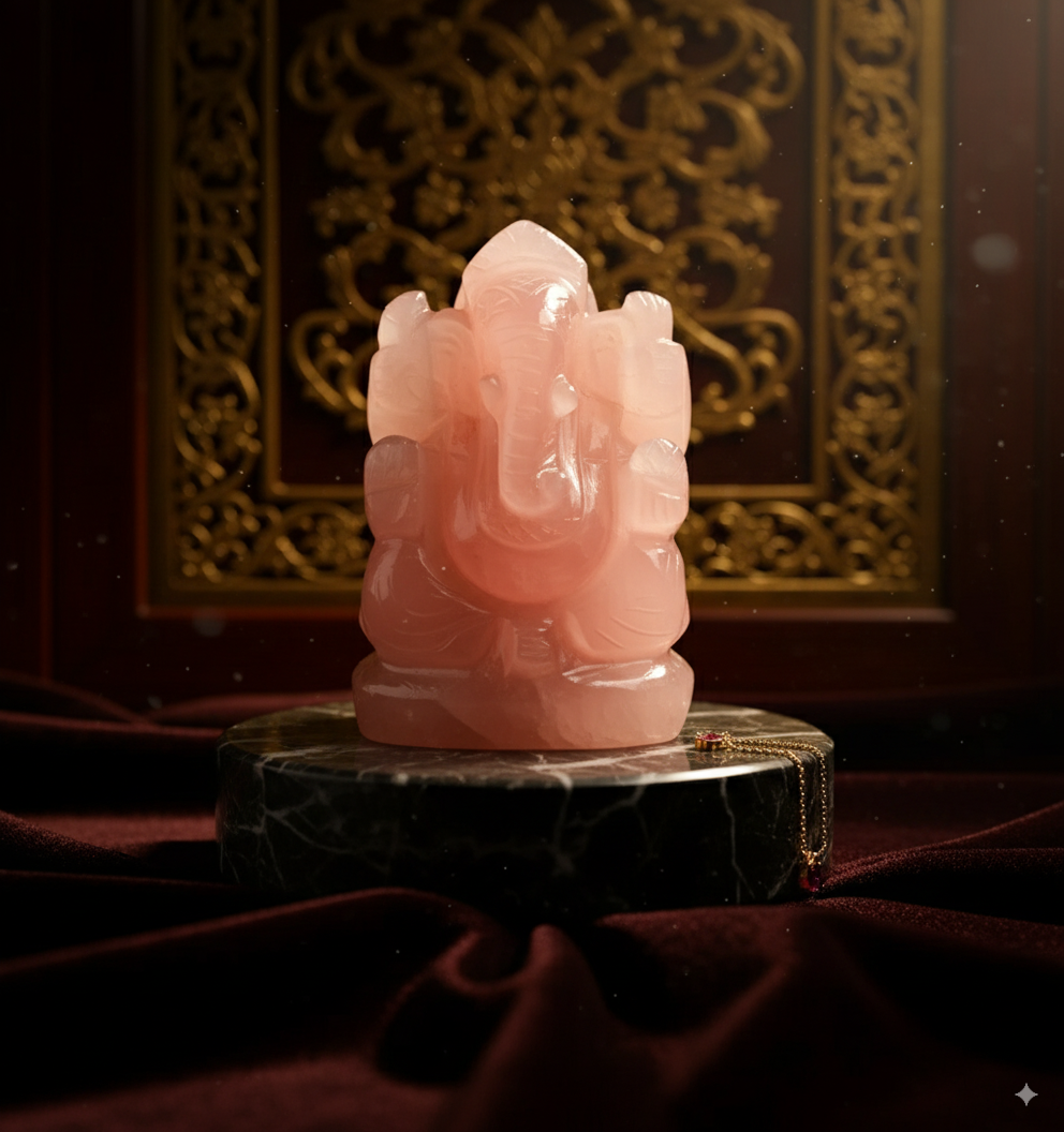 Rose Quartz Ganesh 253 Gram
