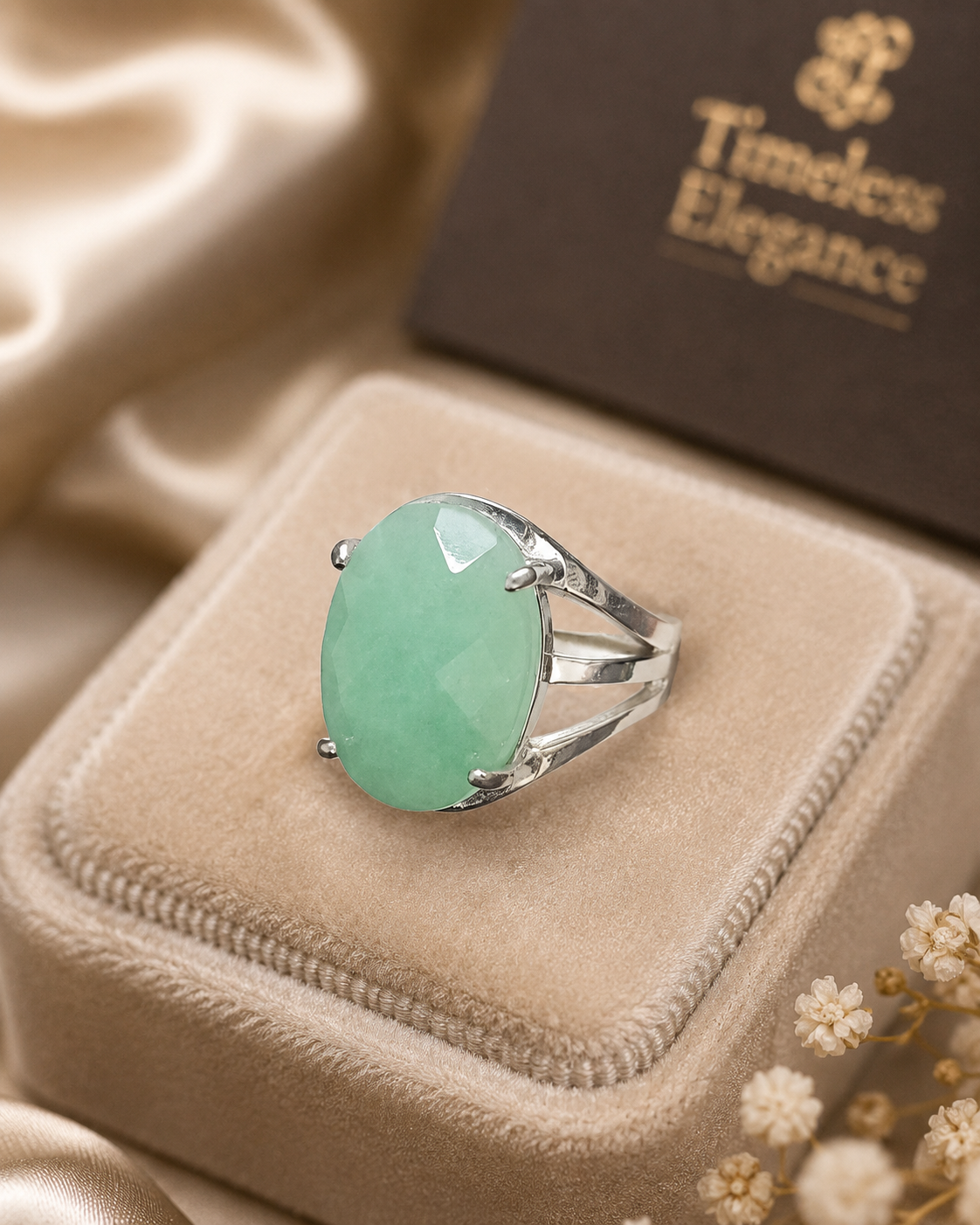 Green Aventurine Adjustable Ring for Prosperity | Crystal Empire