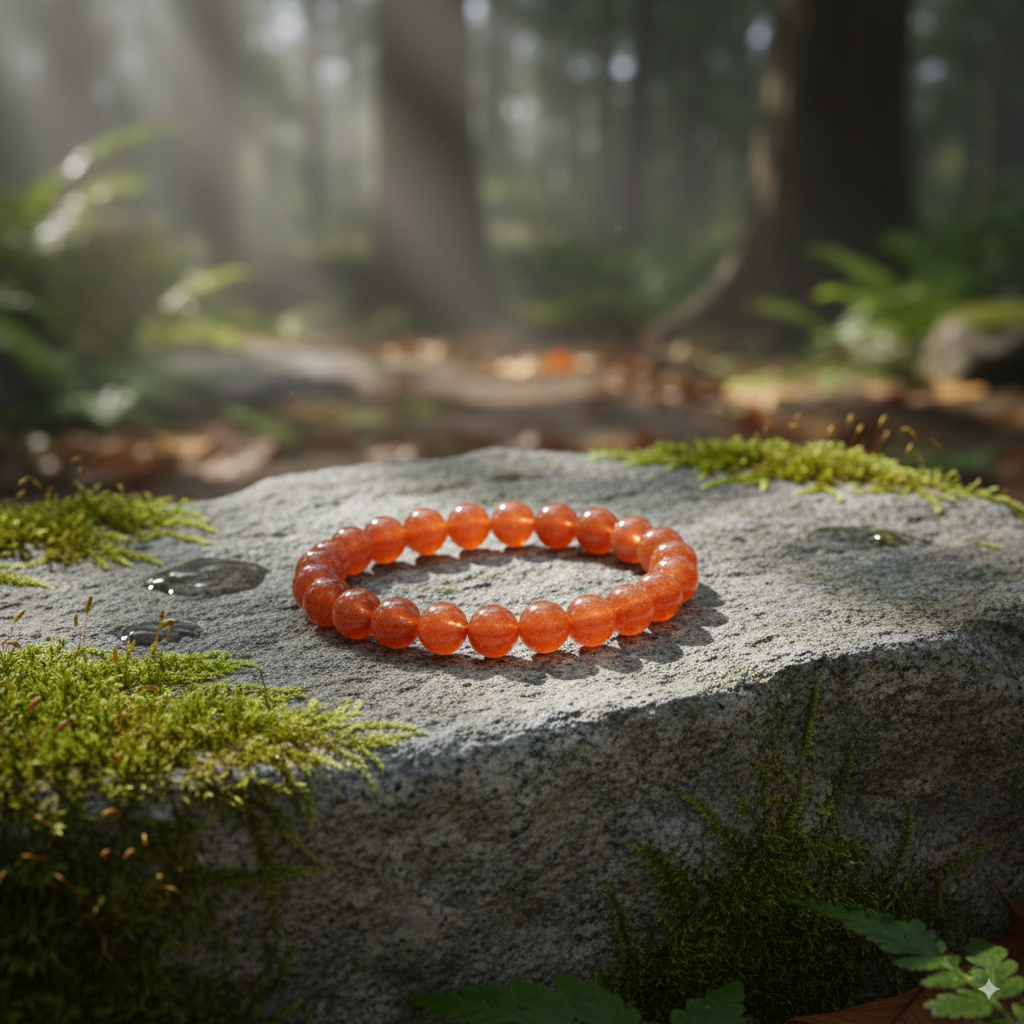 Sunstone Beaded Bracelet - 8 MM Size