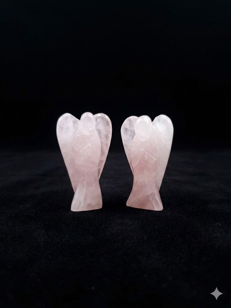 Rose Quartz Angel for Love Healing & Emotional Peace Crystal 2 inches size