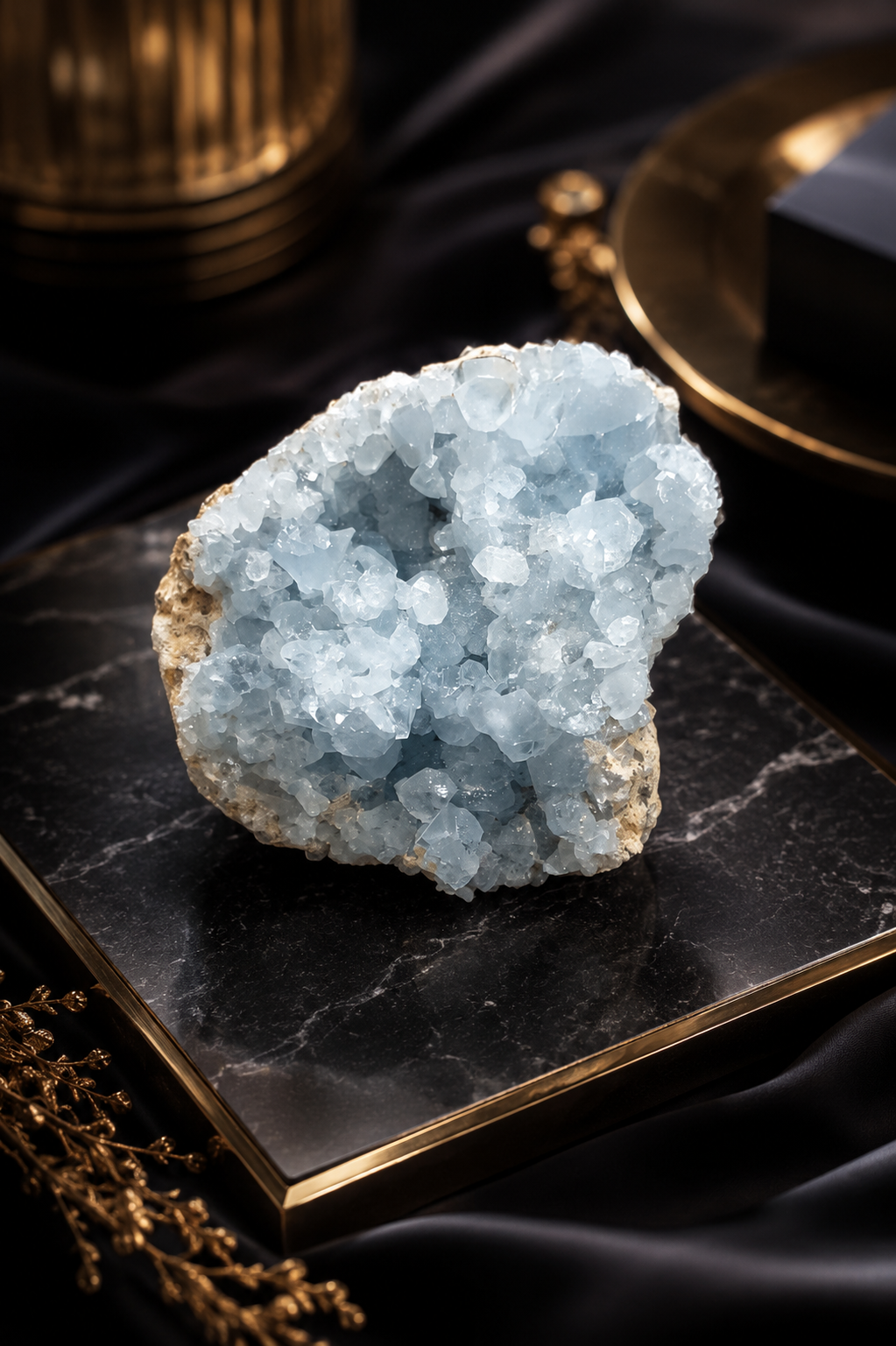 220 Gram Celestite Cluster | Natural Blue Crystal Geode for Peace & Chakra Healing