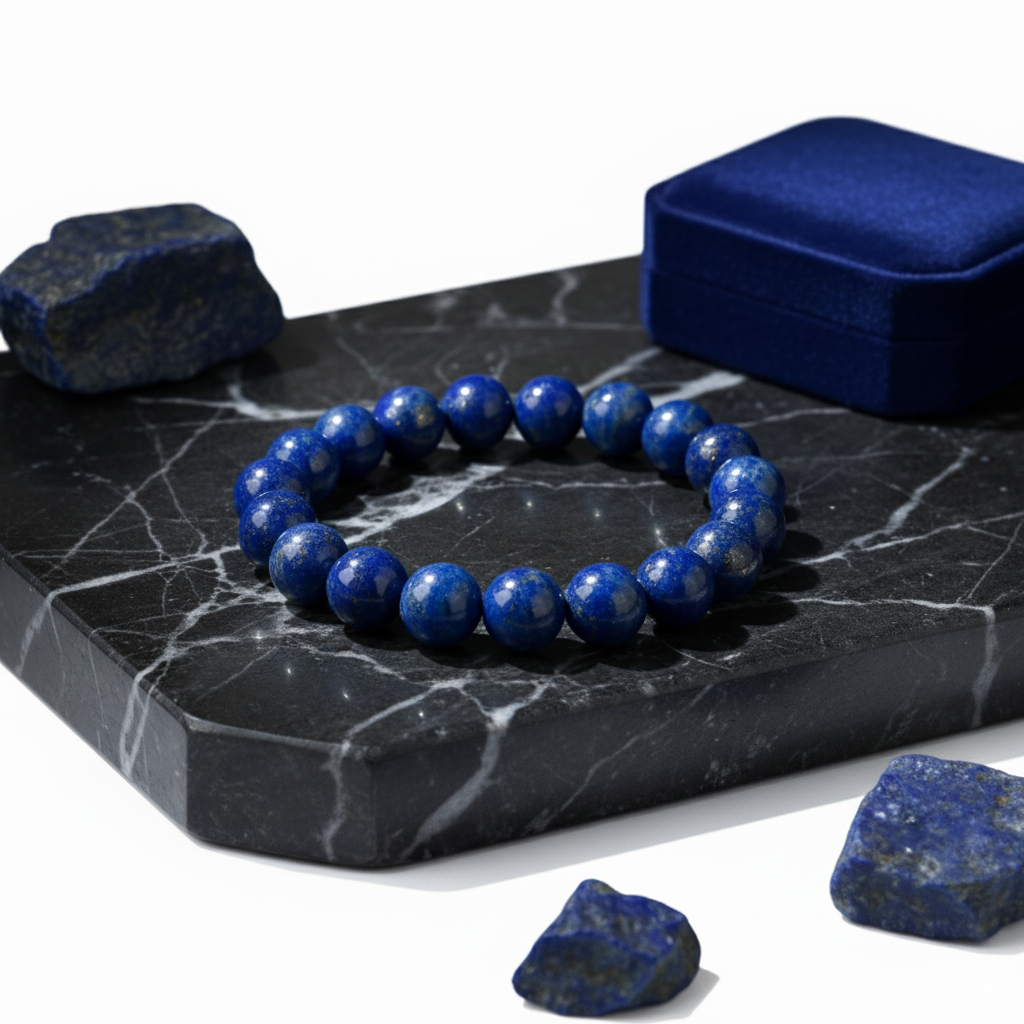 Genuine Lapis Lazuli Bracelets for Men & Women, 8mm Natural Stone Beads