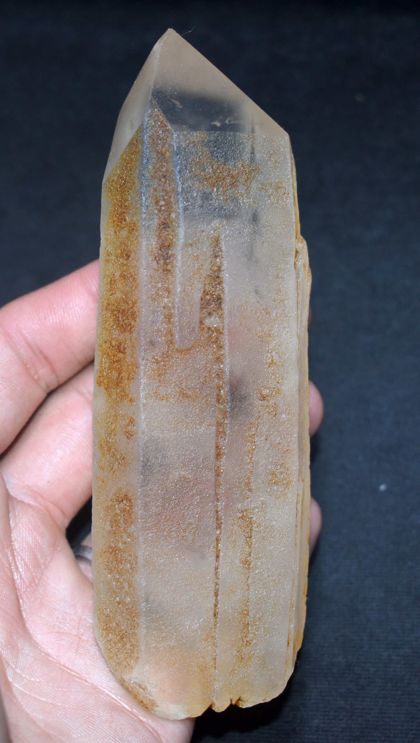 Lemurian Seed Crystal Point – Clear Energizing- {Weight- 243.00 Gram}, Size- 5'' inches Long