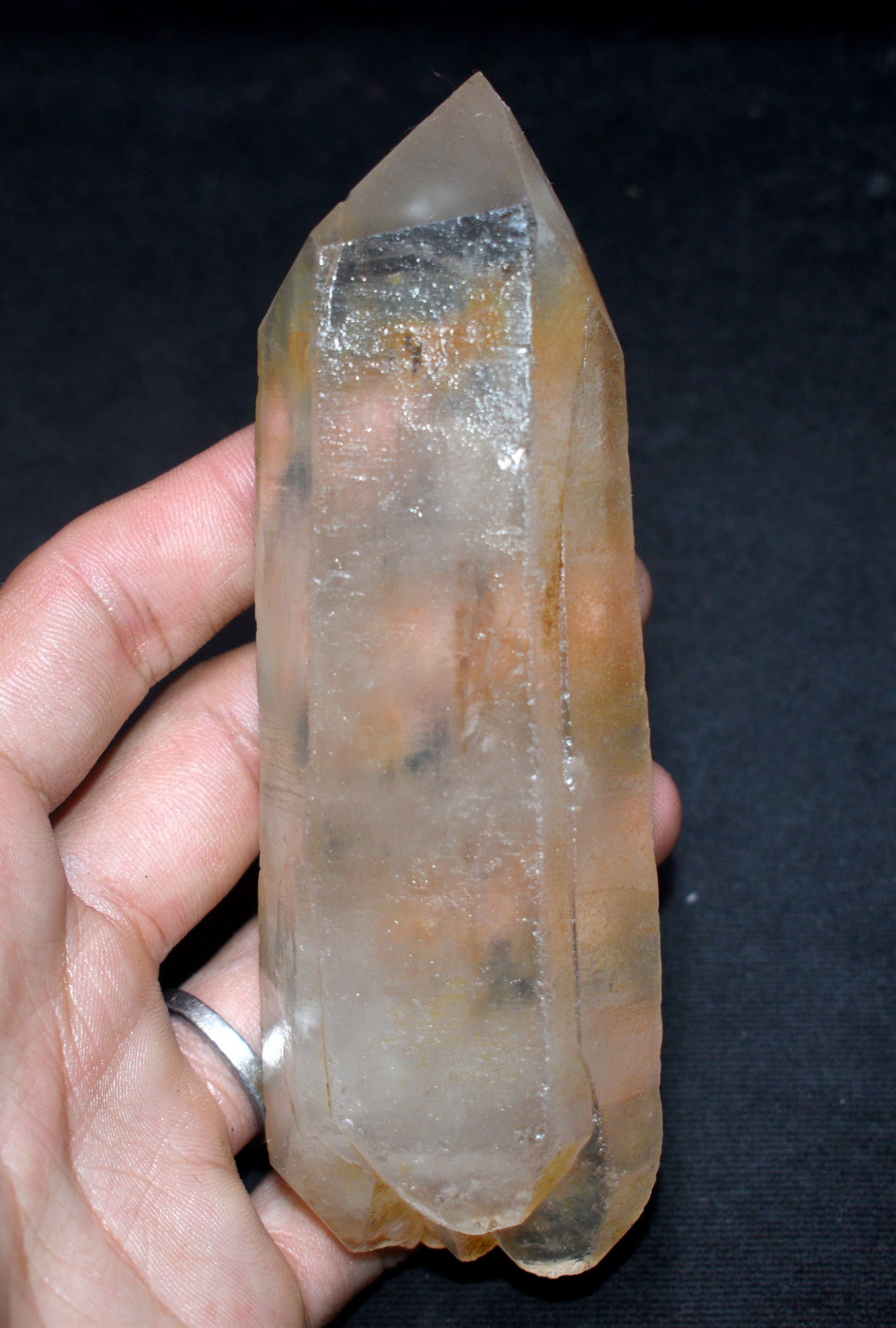 Lemurian Seed Crystal Point – Clear Energizing- {Weight- 243.00 Gram}, Size- 5'' inches Long