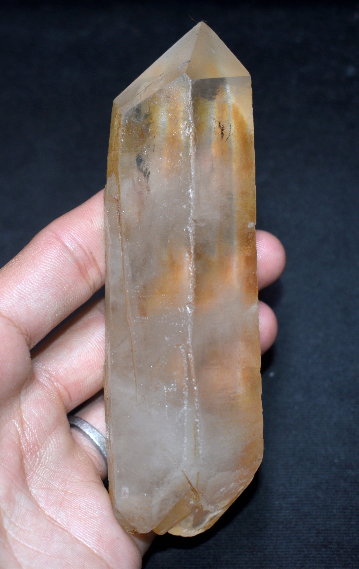 Lemurian Seed Crystal Point – Clear Energizing- {Weight- 243.00 Gram}, Size- 5'' inches Long