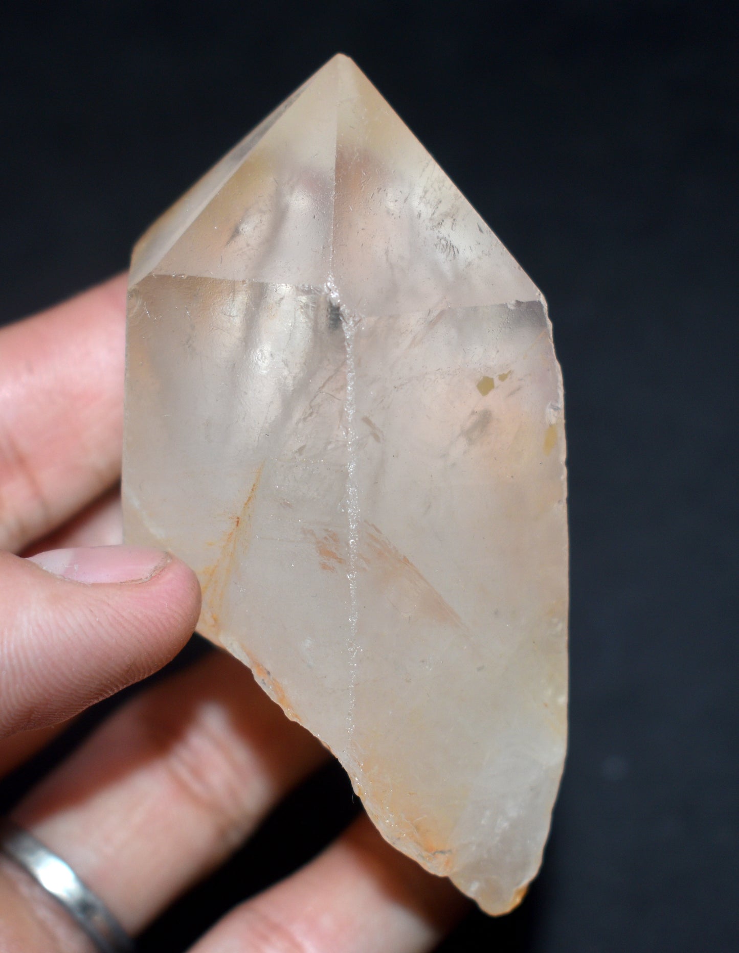 Beautiful Lemurian Seed Window Crystal Point – Clear Energizing- {Weight- 138.00 Gram}, Size- 3'' inches Long