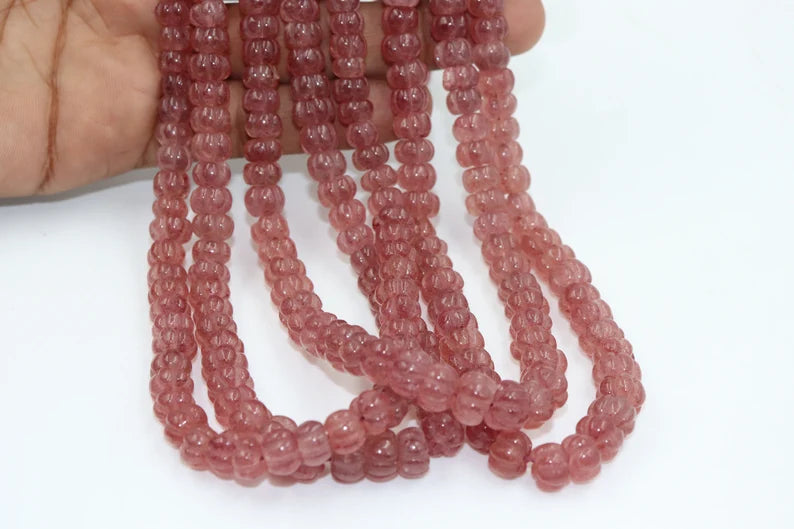 A 16-inch strand of natural Red Aventurine melon curved beads, perfect for adding a touch of elegance to your jewelry designs.
#RedAventurine #MelonBeads #GemstoneJewelry #JewelryMaking #NaturalGemstones #BeadedJewelry #CustomJewelry #ElegantJewelry #LuxuryJewelry #UniqueDesigns