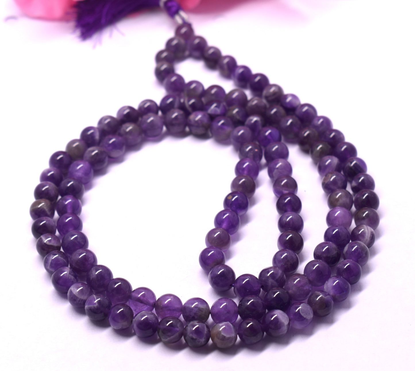 Amethyst Bead Mala – Supports Peace, Spiritual Growth, and Emotional Healing #Amethyst #Peace #SpiritualGrowth #CrystalHealing #Mala