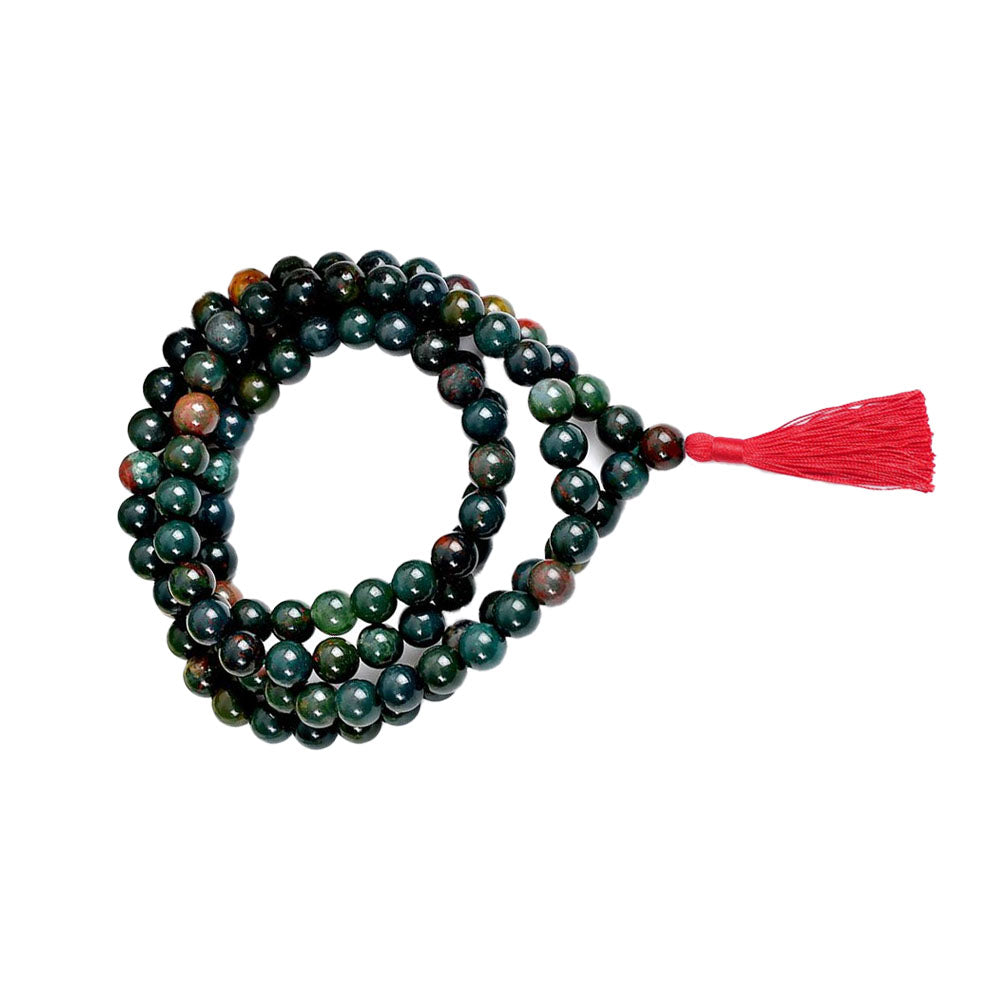Blood Stone Bead Mala for Grounding and Protection – Supports Energy Cleansing and Balancing #BloodStone #Grounding #Protection #CrystalHealing #Mala