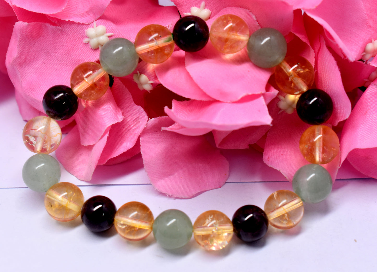 Citrine, Green Aventurine, and Red Garnet Bead Bracelet – Boosts Abundance, Prosperity, and Strength #Citrine #GreenAventurine #RedGarnet #Abundance #Prosperity #Strength #CrystalBracelet