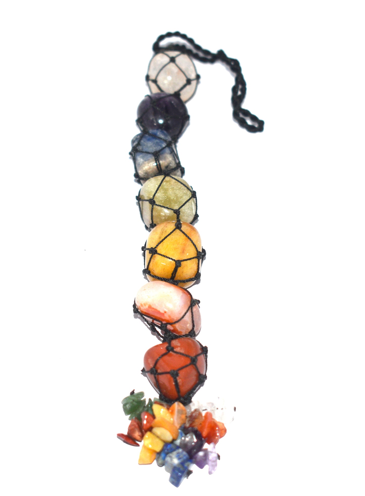 "Seven Chakra Tumble Stone Hanging – Car & Door Decor For Energy Balance"