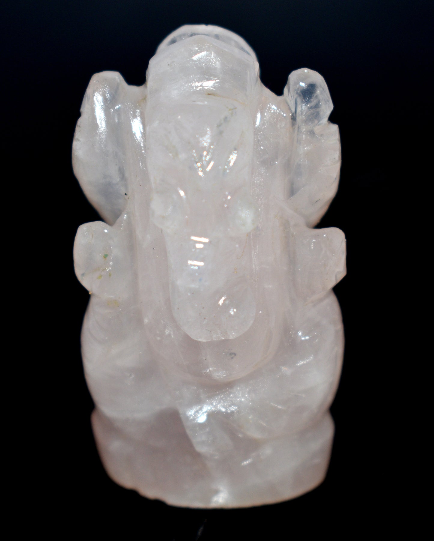 Rose Quartz Lord Ganesh Idol – Love, Compassion & Emotional Healing - {Weight- 30.20 Gram} - Size- 1.5x1'' inches