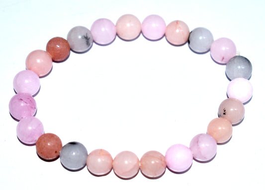 Pink Opal Bead Adjustable Bracelet – Emotional Healing & Gentle Grounding