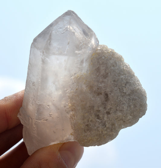 Phantom Quartz Crystal Point with Natural Druzy – High Vibration Healing Stone - {Weight- 106.00 Gram} Size- 3'' inches Long
