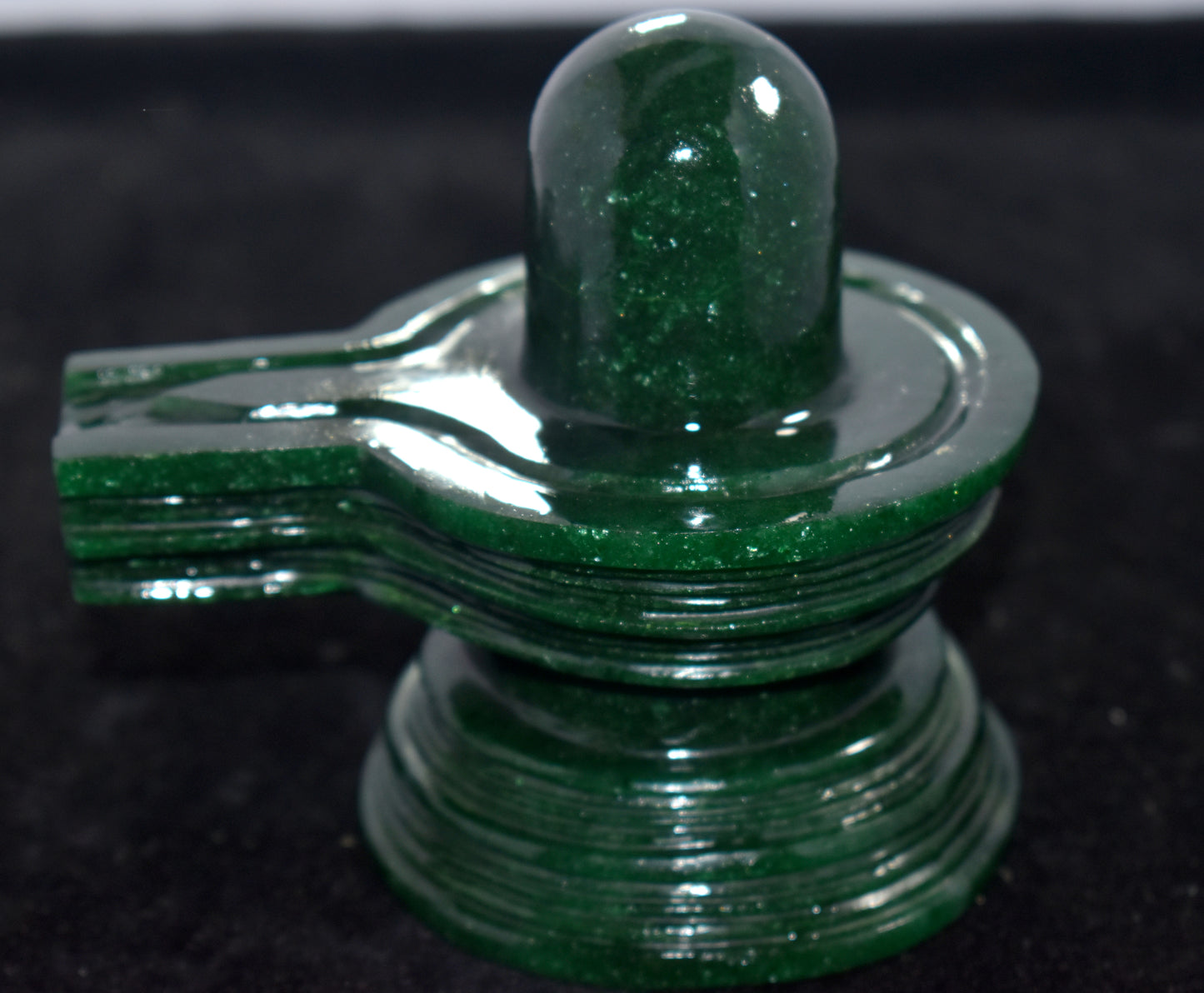 Hand carved Shivling in Dark green aventurine - Shivling  - Shivling Statue - {50.60 Gram}