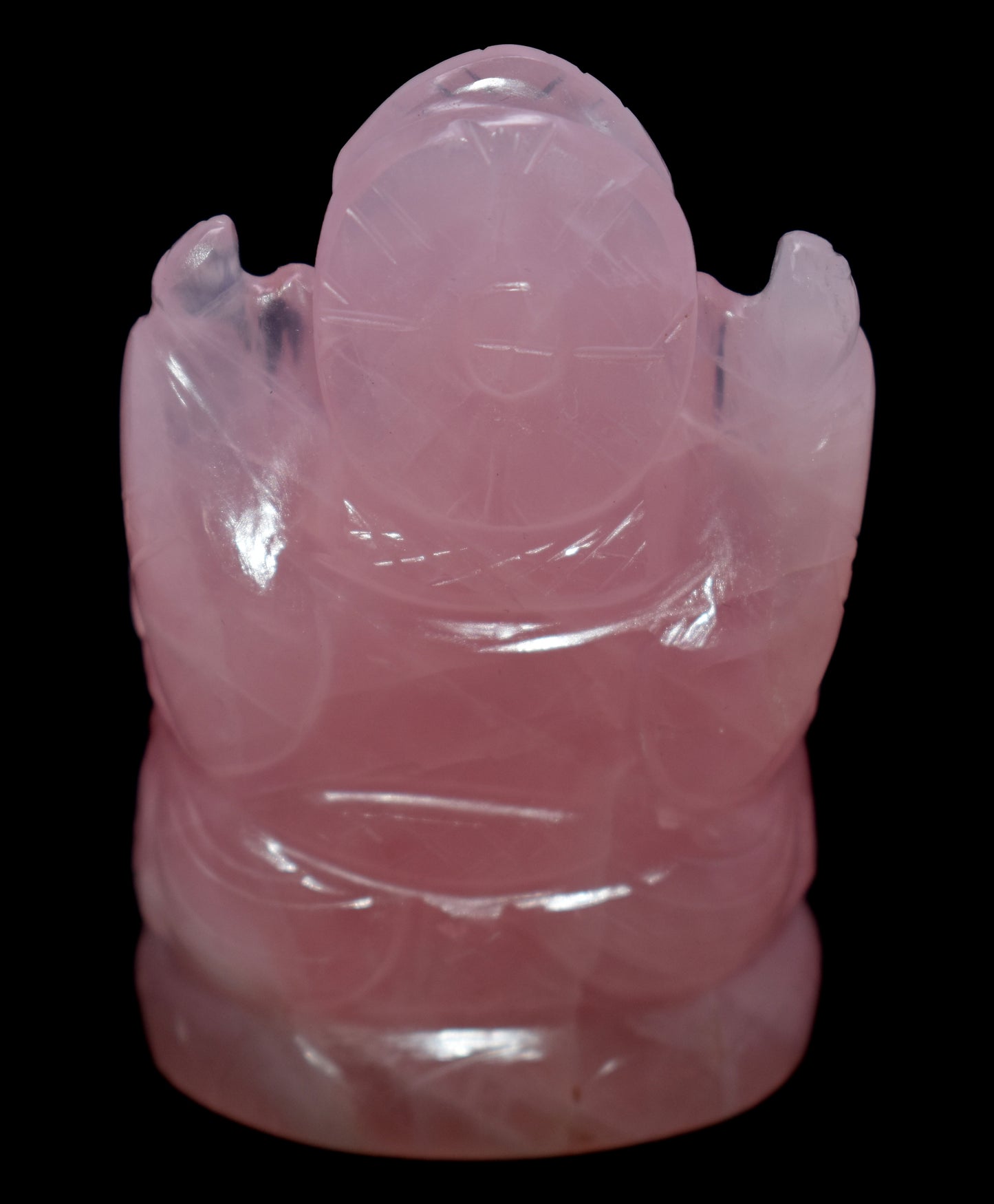 Rose Quartz Ganesh, Hand carved Ganesha skull, Crystal Ganesha, Quartz crystal skull, {197.50 Gram}