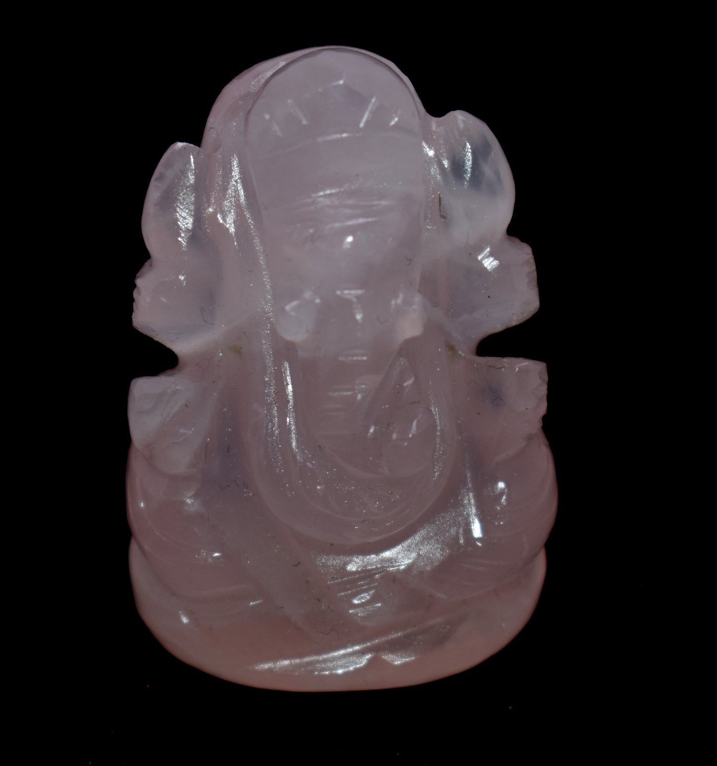 Rose Quartz Gemstone Ganesh, Spiritual Home Decor, Healing Crystals Figurine, Positive Energy, {30.00 Gram}