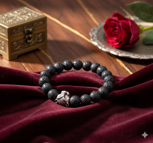 Lava Stone Bead Adjustable Bracelet 8 MM Size