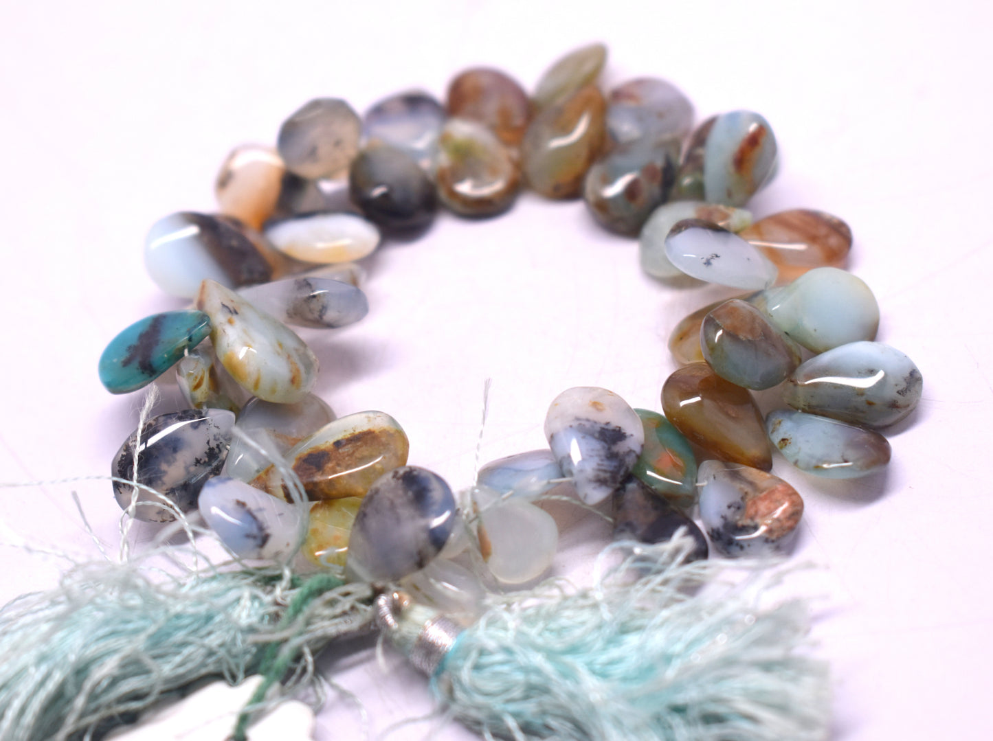 Natural Peruvian Opal, Teardrop Bead, Blue Green Opal #NaturalPeruvianOpal #PeruvianOpal #TeardropBead #BlueGreenOpal #GemstoneJewelry #UniqueJewels #LuxuryJewelry