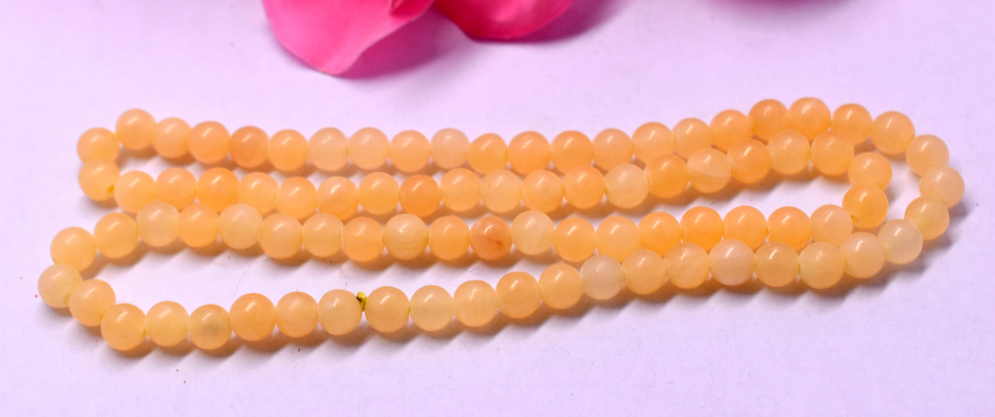 Natural Yellow Calcite Bead Mala – Promotes Positivity, Confidence, and Creativity #YellowCalcite #Positivity #Confidence #CrystalHealing #Mala