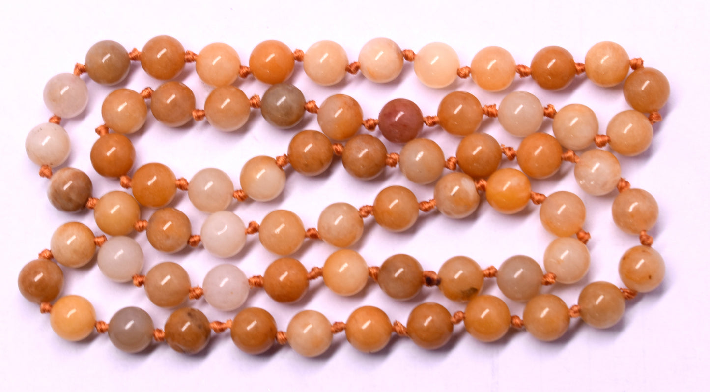 Red Aventurine Bead Knotted Mala for Positivity and Balance – Aids in Emotional Healing and Harmony #RedAventurine #Positivity #Balance #CrystalHealing #Mala