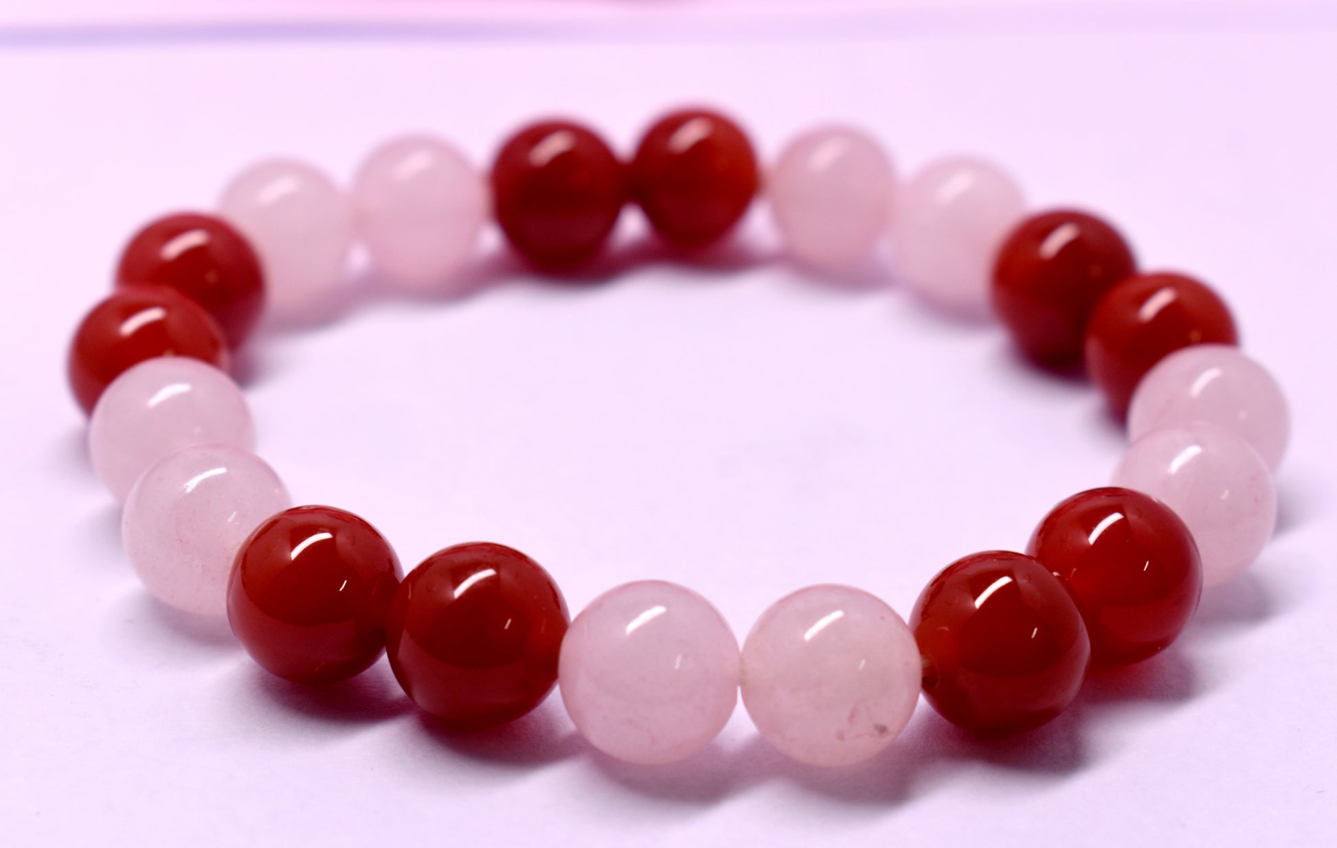 Rose Quartz and Carnelian Bead Bracelet – Enhances Love, Creativity, and Energy #RoseQuartz #Carnelian #Love #Creativity #Energy #CrystalBracelet