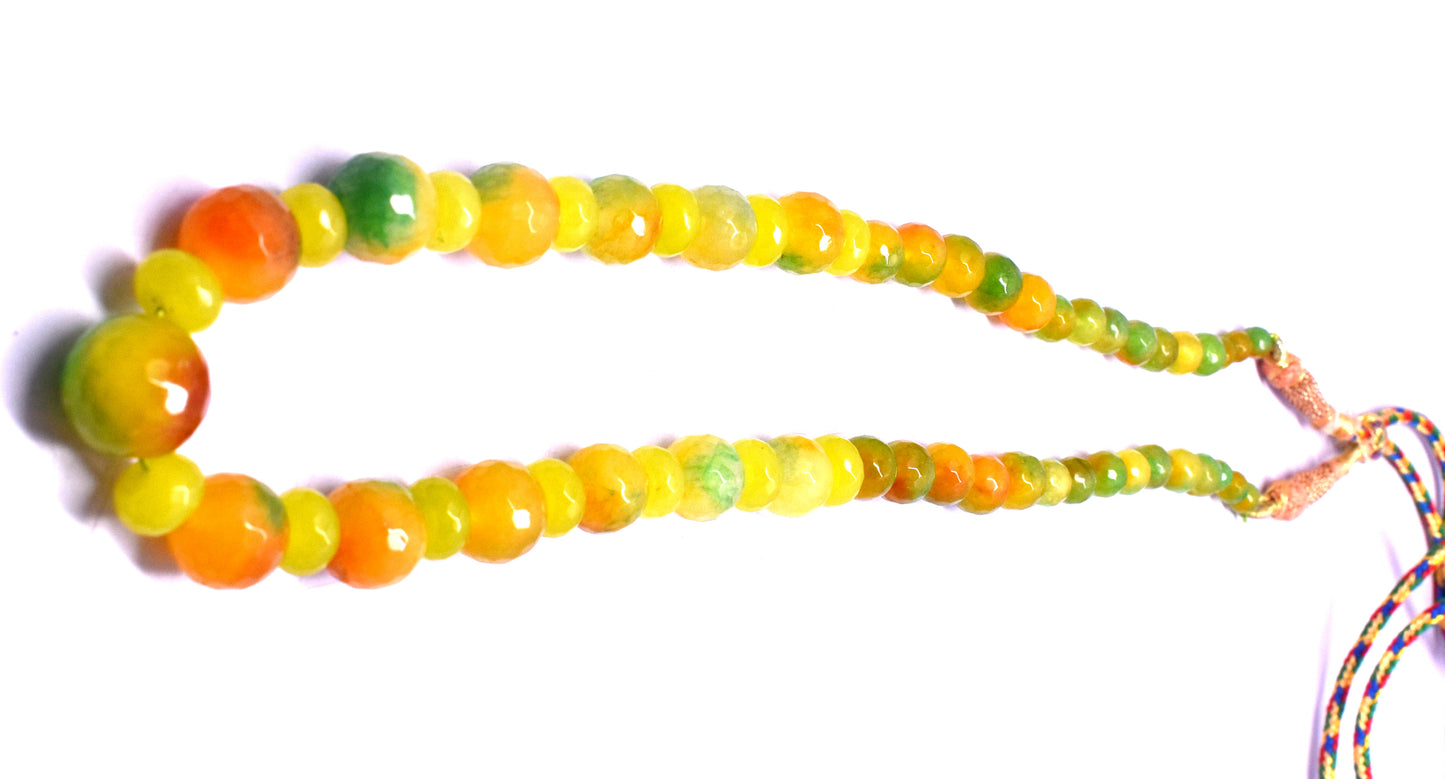 This Onyx necklace features round faceted beads (6mm to 15.5mm) with a stylish tassel. #OnyxNecklace #FacetedBeads #TasselNecklace #GemstoneJewelry #ElegantJewelry #FashionJewelry