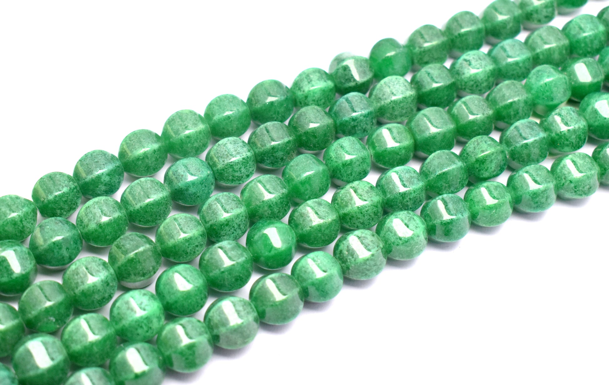 This strand features 14mm natural green jade melon-shaped beads, ideal for elegant jewelry creations.
 #GreenJade #JadeBeads #MelonBeads #GemstoneJewelry #HealingCrystals #JewelryMaking