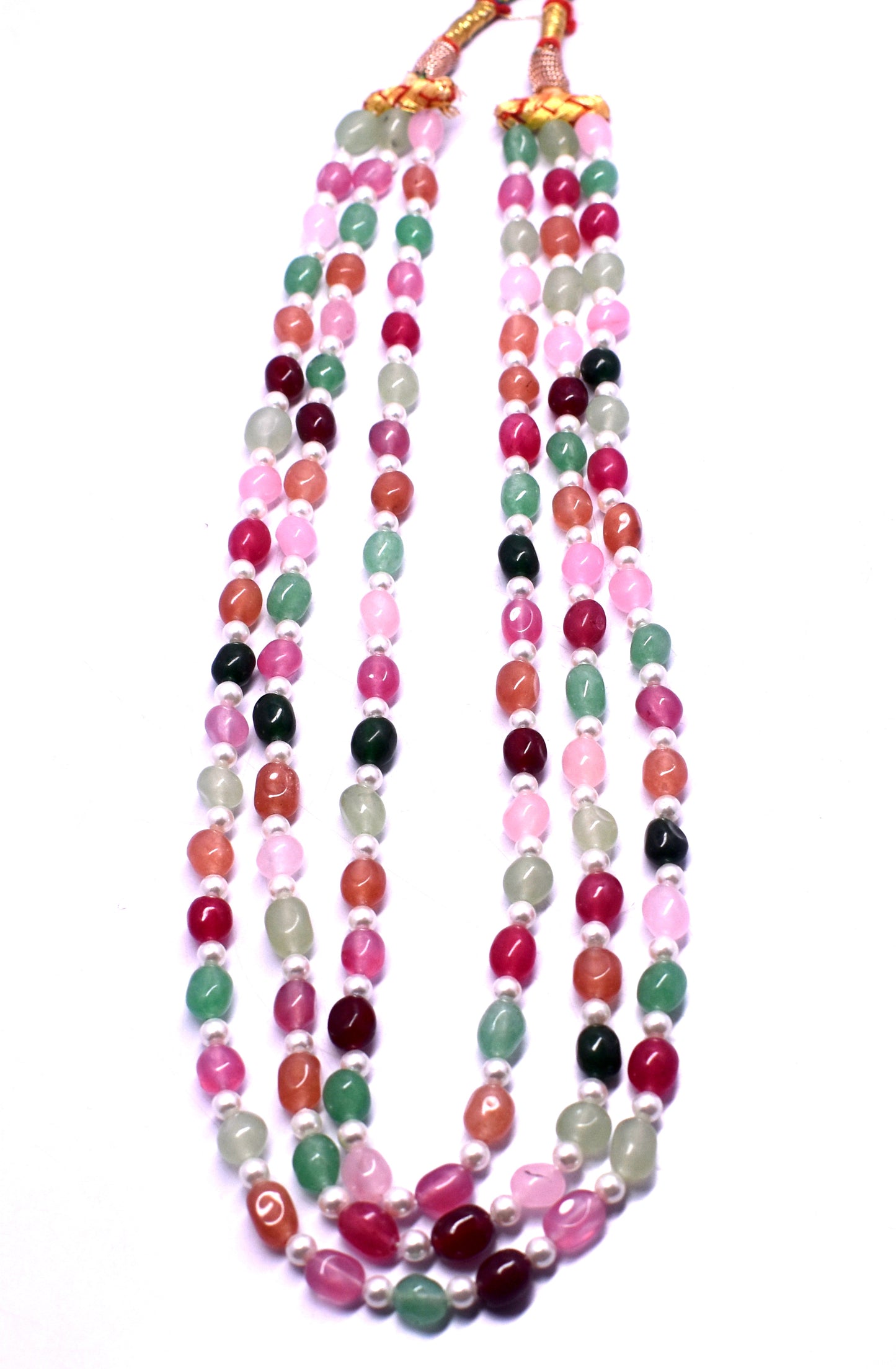 This vibrant Mani bead necklace (6.5x8mm to 7x9mm) features colorful beads and a tassel for added flair.
#ManiBeadNecklace #ColorfulJewelry #TasselNecklace #GemstoneJewelry #FashionJewelry #ElegantStyle