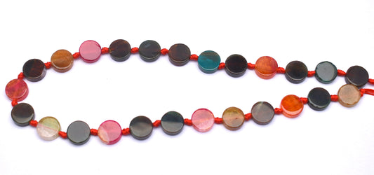 This vibrant strand features natural multicolor agate coin-shaped beads (14mm), ideal for creating eye-catching, unique jewelry pieces.
#MulticolorAgate #AgateCoinBeads #GemstoneJewelry #HealingCrystals #CrystalBeads #JewelryMaking #FashionJewelry #ColorfulBeads