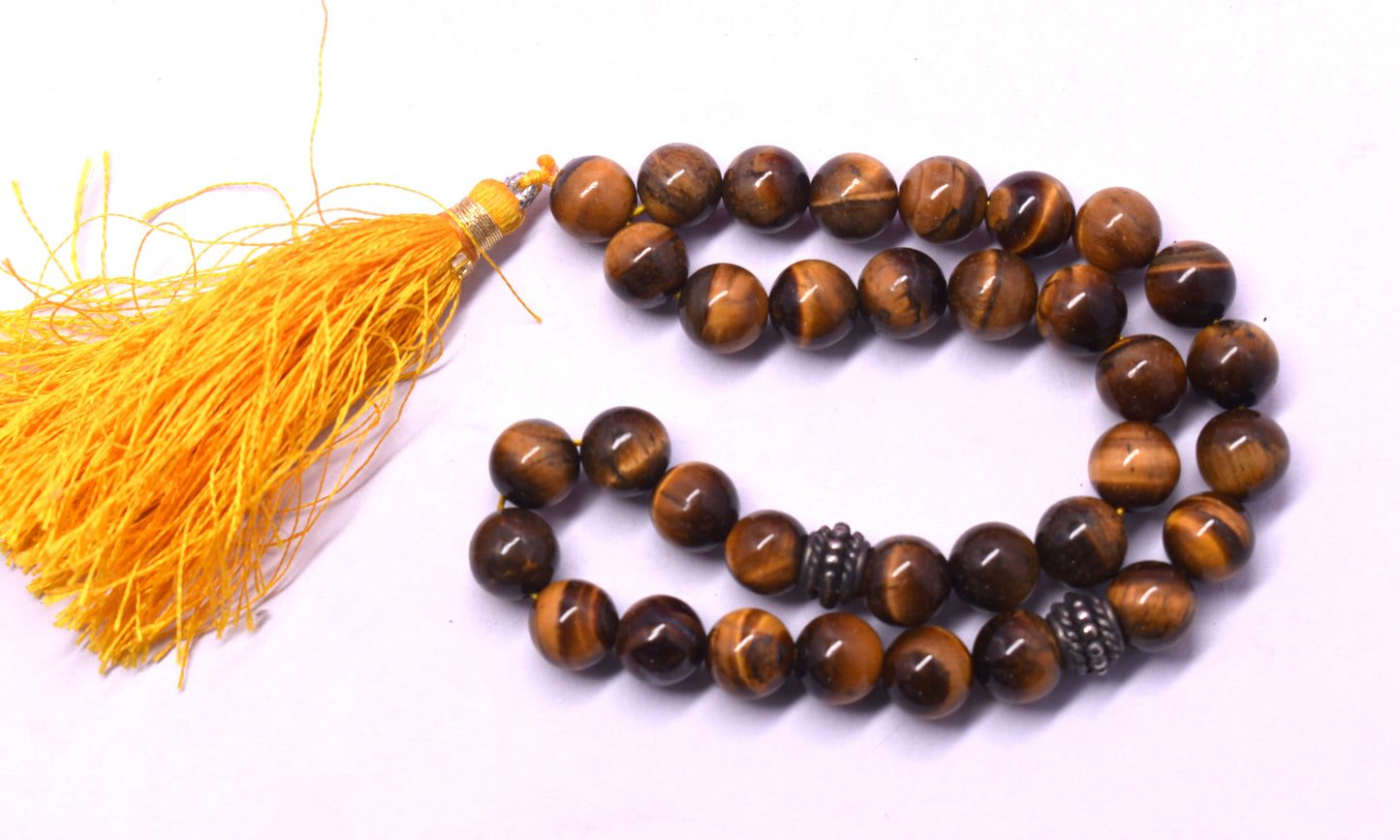Tiger Eye Bead Mala – Boosts Strength, Protection, and Confidence #TigerEye #Strength #Protection #CrystalHealing #Mala