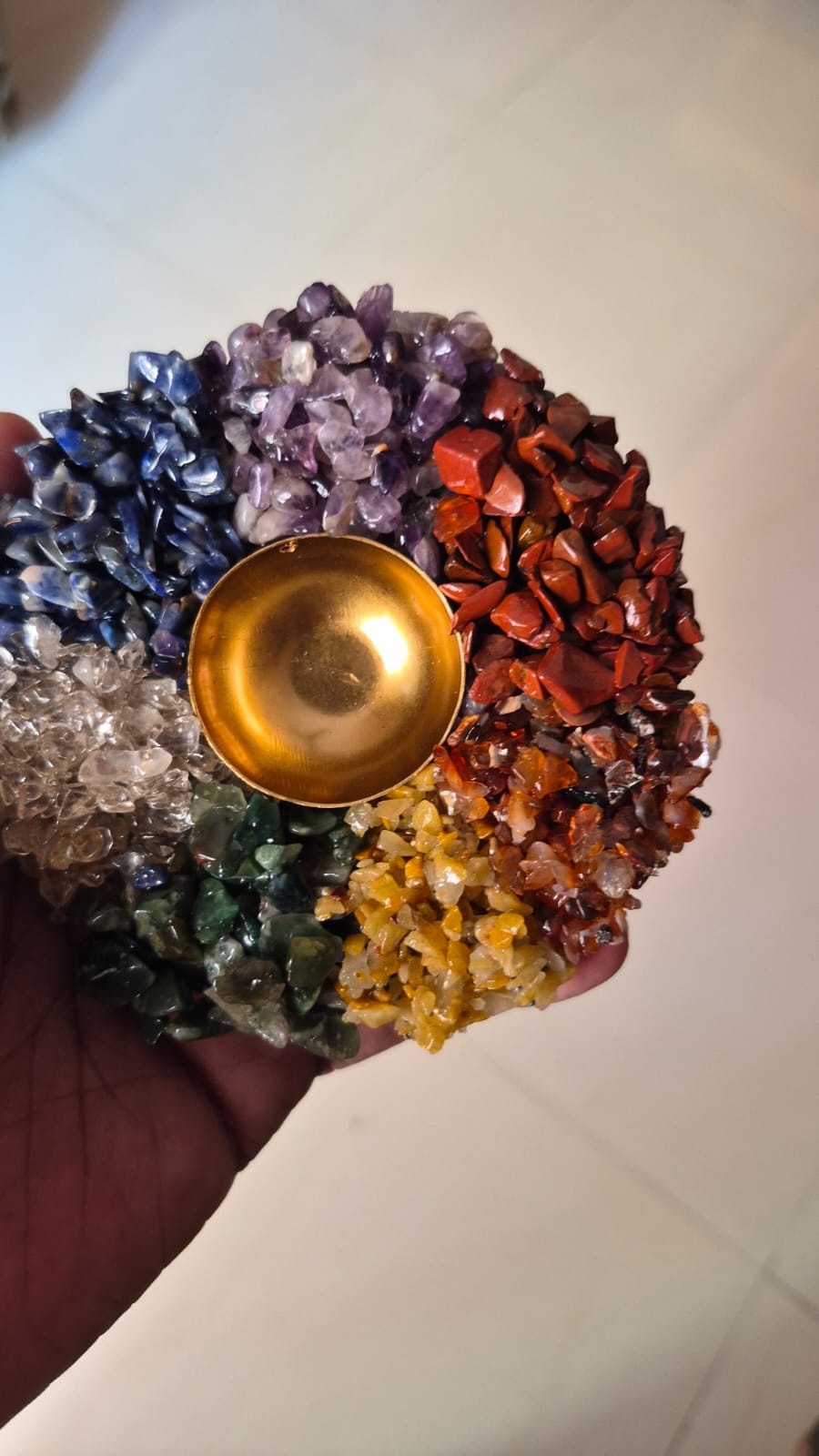 7 Chakra Diwali Diya | 7 Chakra Crystal Diya for Diwali Puja, Positive Energy & Chakra Balance
