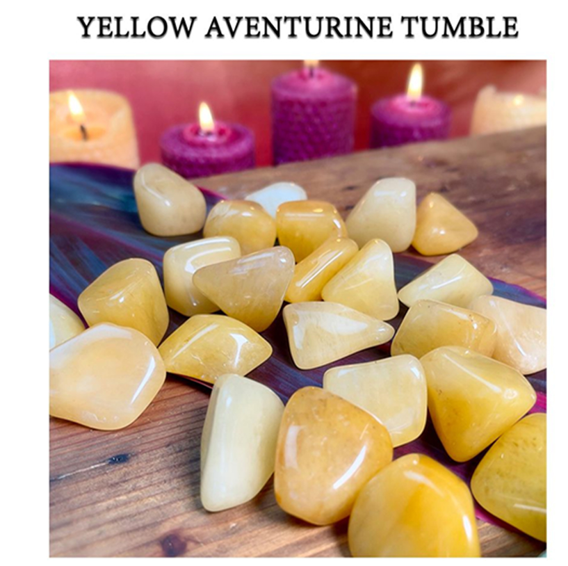 Yellow Aventurine Tumble Stone, Healing Crystal Tumbled Pocket Stone,