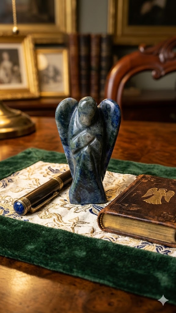 Natural Sodalite Angel 2 Inch Crystal Statue for Calm & Intuition
