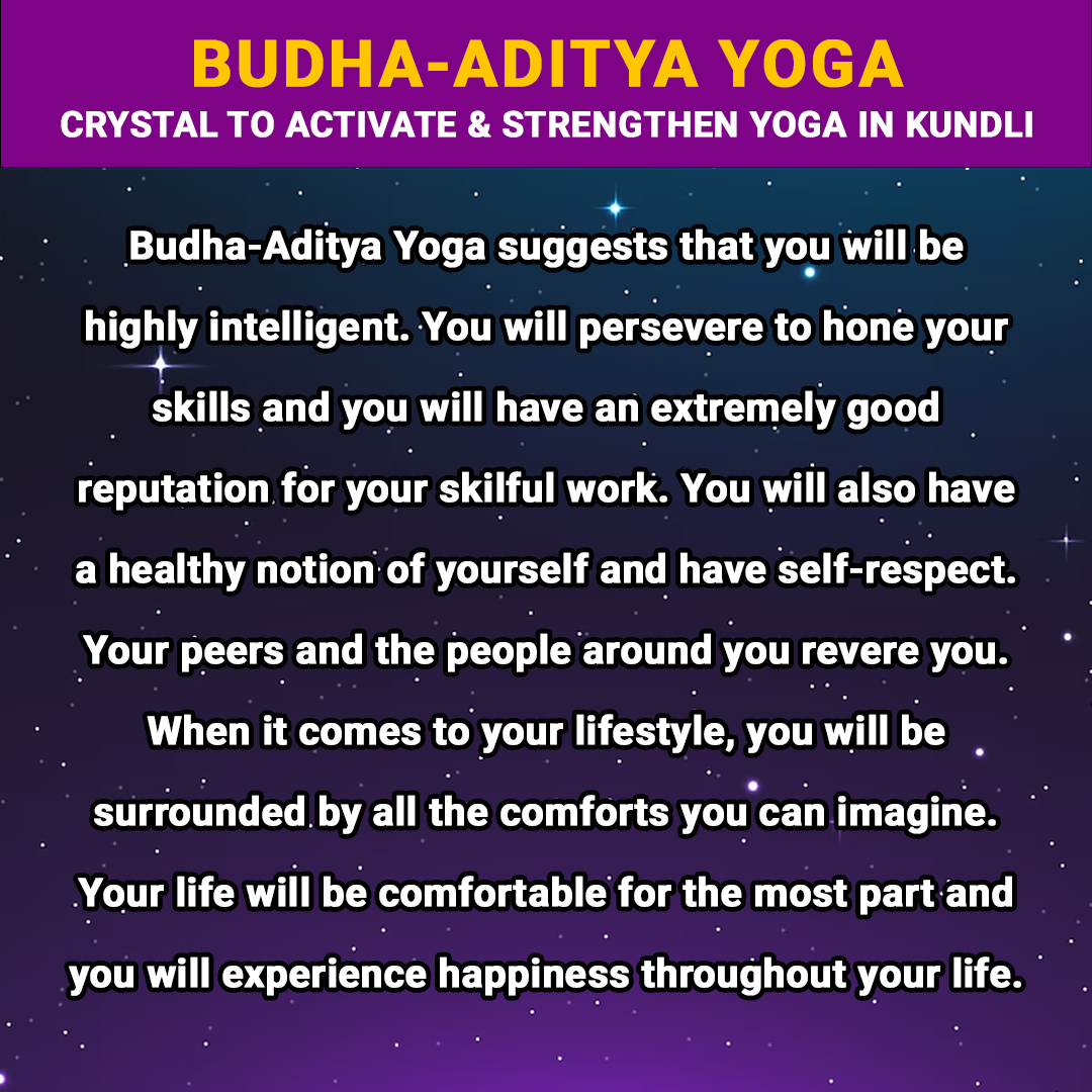 Budha Aditya Yoga in Kundli | Crystal