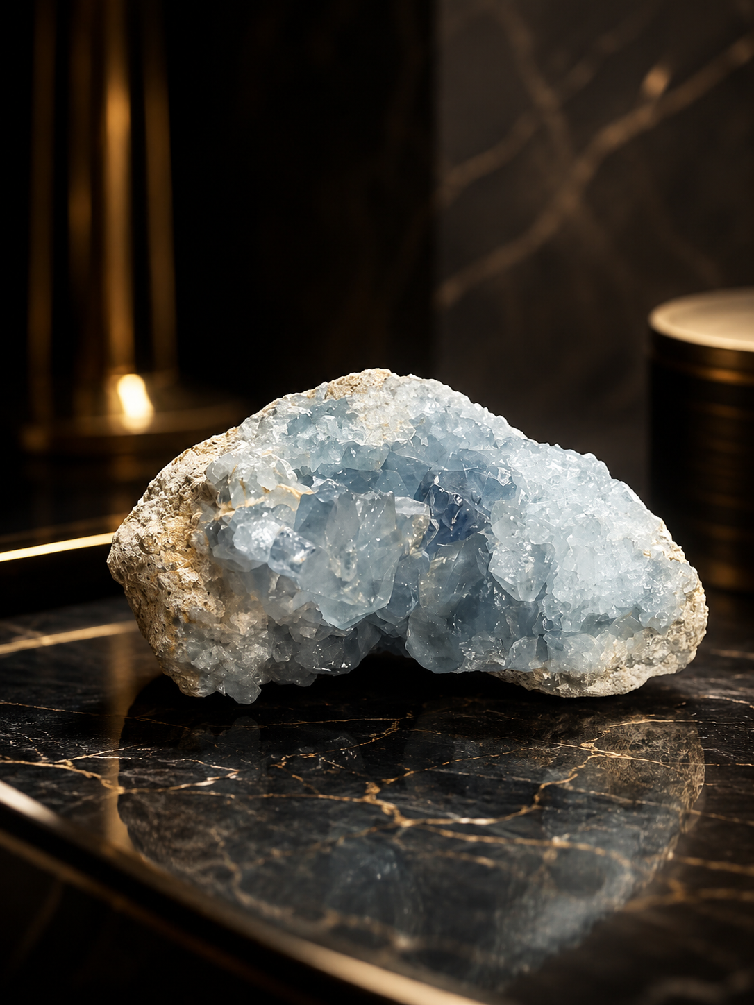 Celestite Cluster – Premium Natural Crystal for Calm & Spiritual Healing 200 Gram Size