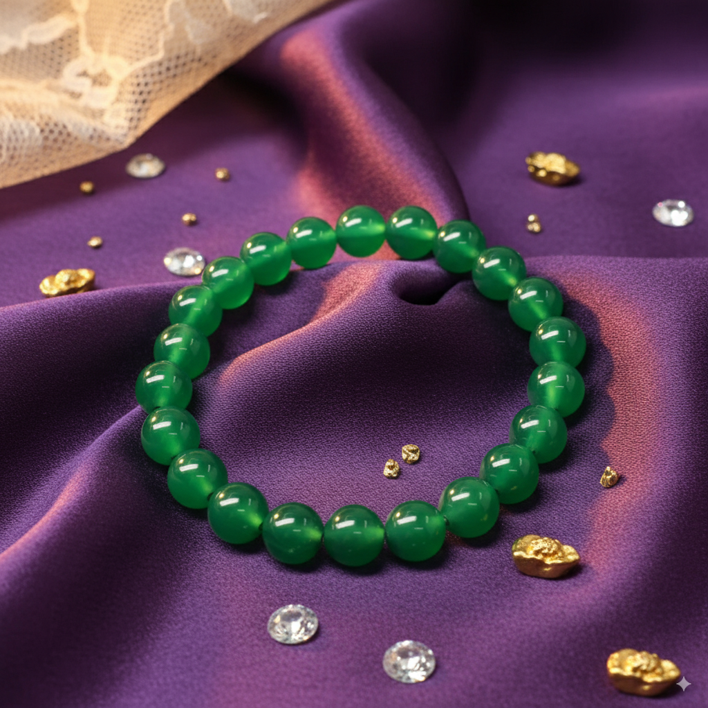 Green Onyx Bead Bracelet 8 MM Size