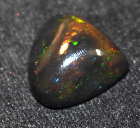 Opal, Black Ethiopian Opal, Heart Shape Welo Fire Cabochon Loose Gemstone, 15.40 Carat, Size-20x21x9.5mm, For Jewelry Making,