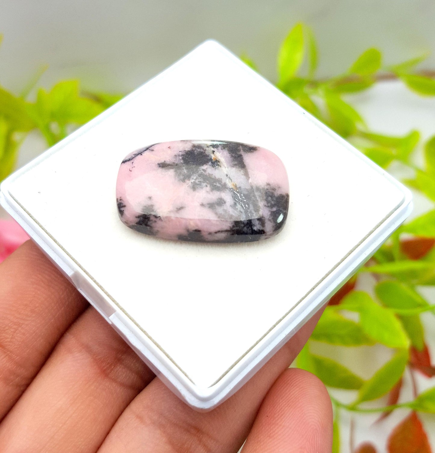 Peru Opal, 100% Natural Pink Peruvian Opal Octagon Cabochon Loose Gemstone, 28.40 Carat, Size-28x18x5mm, For Jewelry Making, PC-1