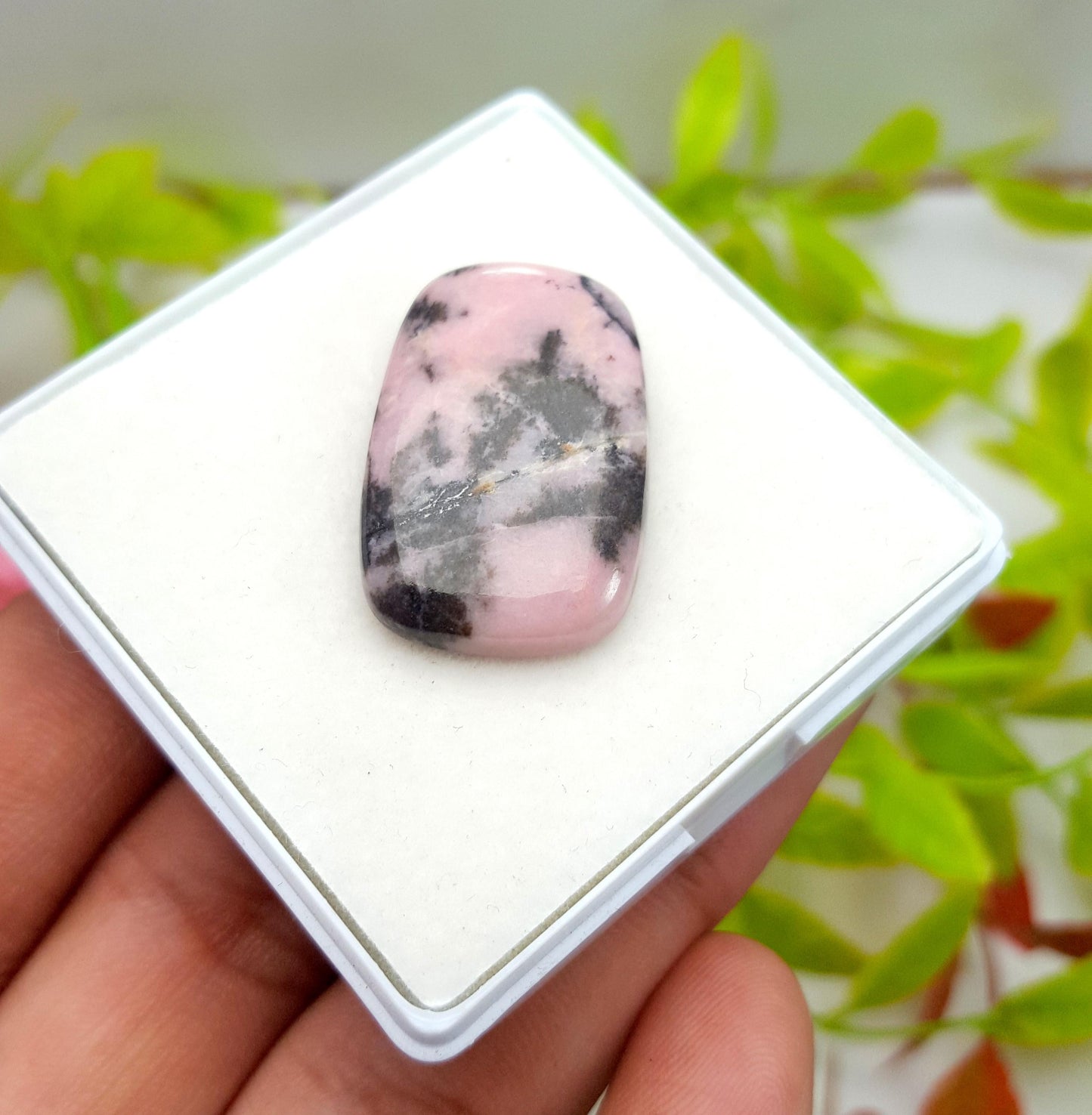 Peru Opal, 100% Natural Pink Peruvian Opal Octagon Cabochon Loose Gemstone, 28.40 Carat, Size-28x18x5mm, For Jewelry Making, PC-1