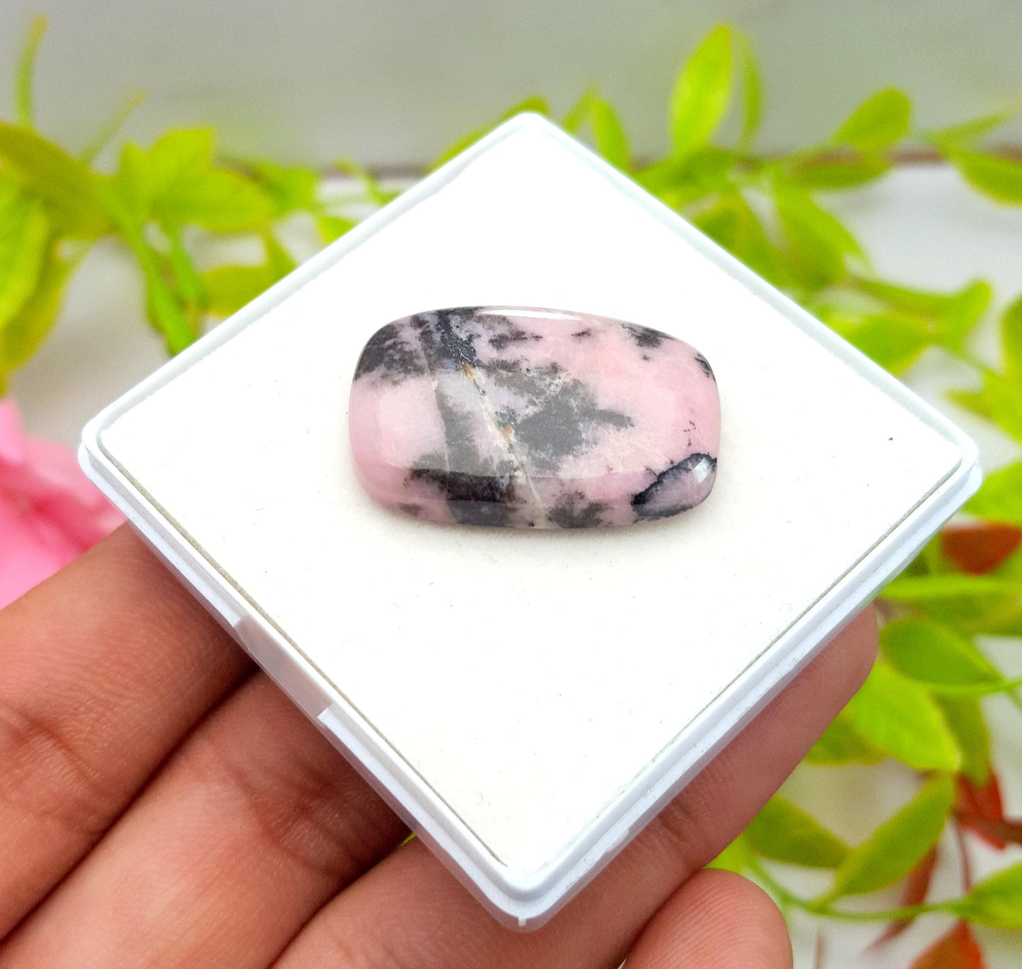 Peru Opal, 100% Natural Pink Peruvian Opal Octagon Cabochon Loose Gemstone, 28.40 Carat, Size-28x18x5mm, For Jewelry Making, PC-1