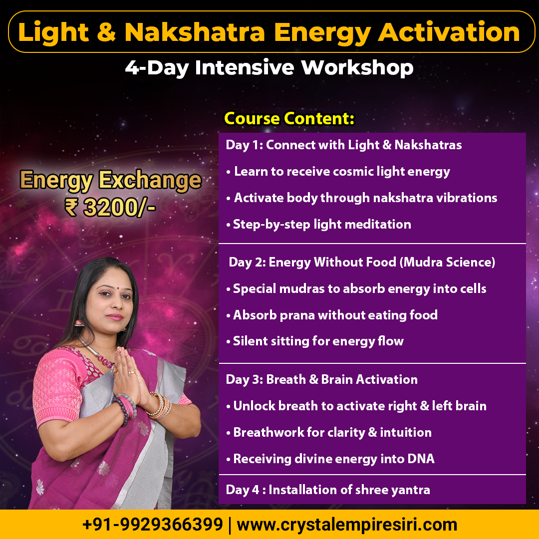 🪐 Light & Nakshatra Energy Activation – 4-Day Intensive Workshop 🪐