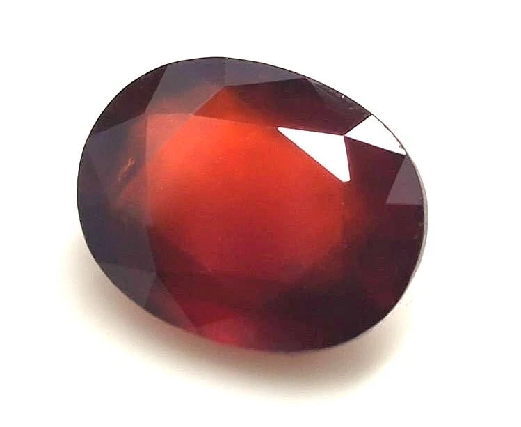 10.00 Carat 100% Natural Hessonite Garnet {Gomed} Oval Faceted Loose Gemstone - Size- 14.5x11.5x7mm- MH-1