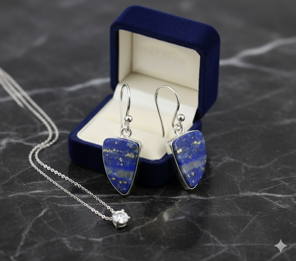 Elegant Lapis Lazuli Earrings | Handmade Natural Gemstone Jewelry
