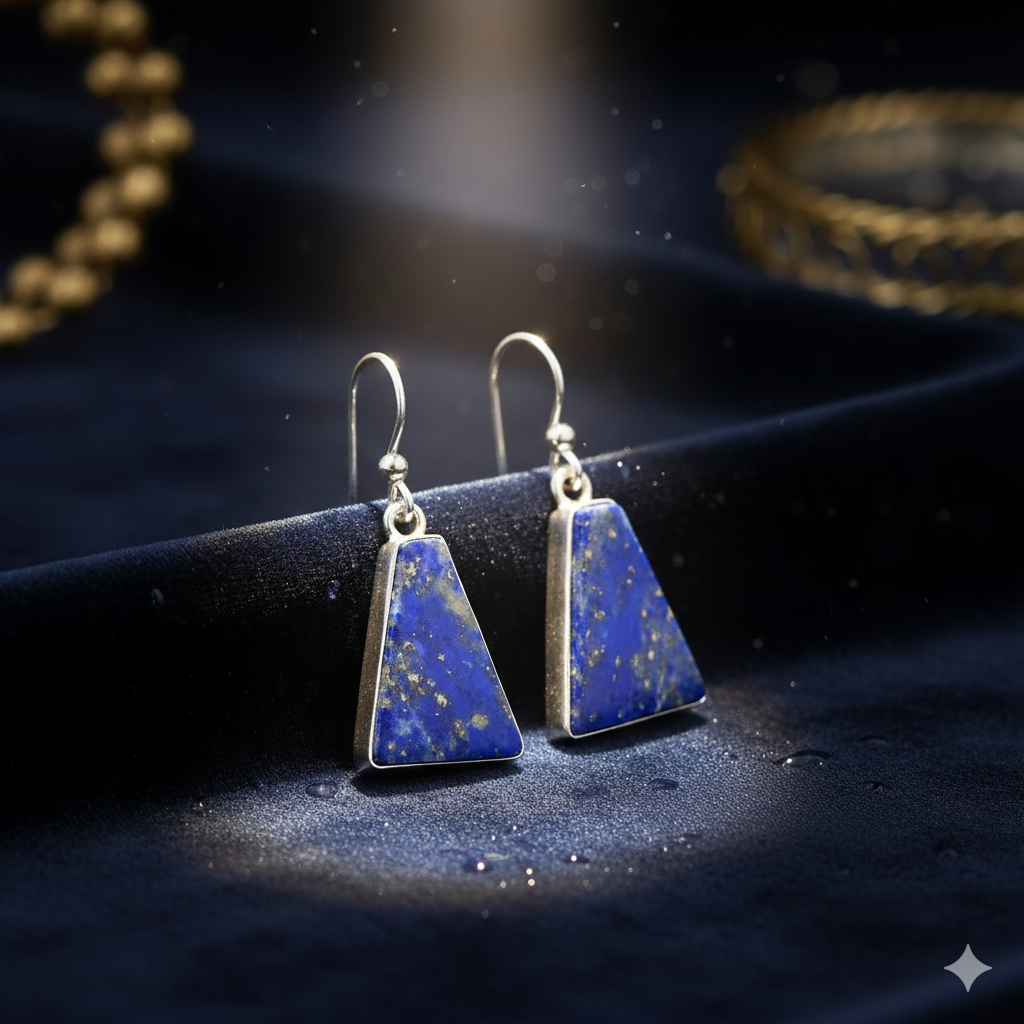 Handmade Lapis Lazuli Earrings | Natural Blue Gemstone Jewelry