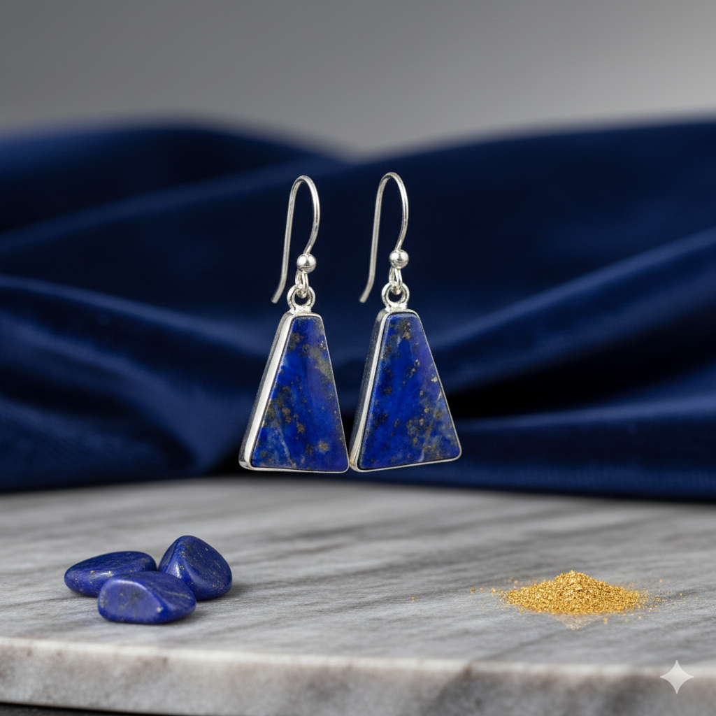 Handmade Lapis Lazuli Earrings | Natural Blue Gemstone Jewelry