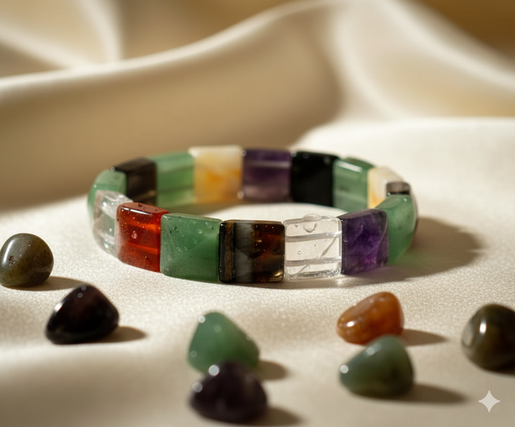 Multi Gemstone Adjustable Bracelet | Energy Healing & Spiritual Balance Jewelry