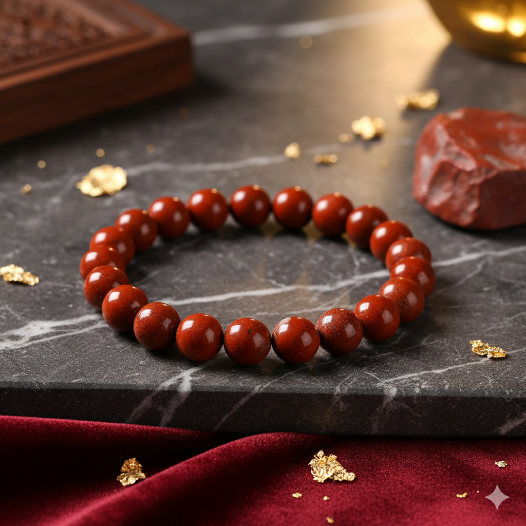 Red Jasper Adjustable Bracelet- 8mm Or 10mm Bead