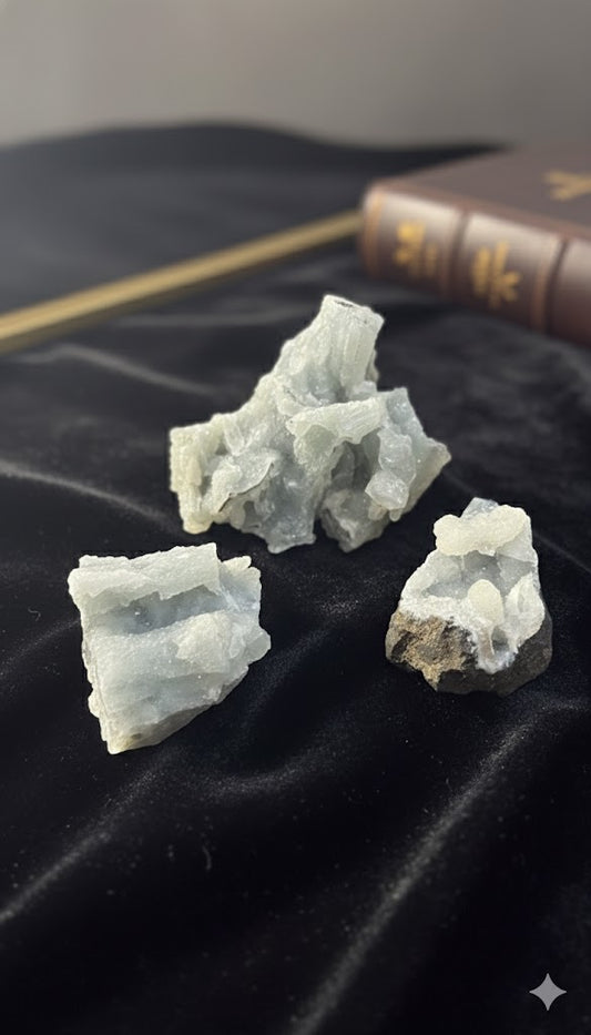 Natural Apophyllite Cluster 3 Pieces – 530g Healing Crystal Set 💎